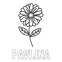 Online izdelana pobarvanka - Pobarvanka imena PAVLINA in pobarvanka rožice