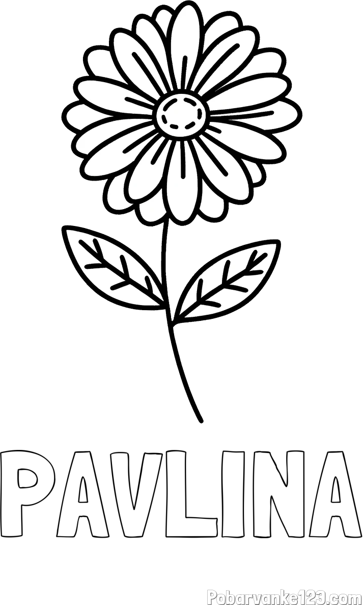Pobarvanka imena PAVLINA in pobarvanka rožice