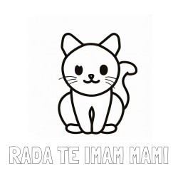 Online izdelana pobarvanka - Pobarvanka imena RADA TE IMAM MAMI in pobarvanka prikupne mucke