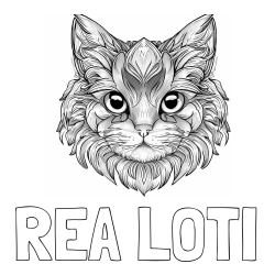 Online izdelana pobarvanka - Pobarvanka imena REA LOTI in pobarvanka mačke