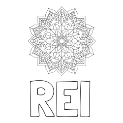 Online izdelana pobarvanka - Pobarvanka imena REI in Čudovita pobarvanka mendale