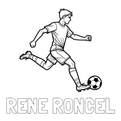 Online izdelana pobarvanka - Pobarvanka imena RENE RONČEL in pobarvanka nogometaša v napadu