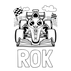 Online izdelana pobarvanka - Pobarvanka imena ROK in otroška pobarvanka FORMULA 1