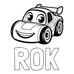 Online izdelana pobarvanka - Pobarvanka imena ROK in pobarvanka otroškega avtomobila
