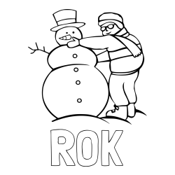 Online izdelana pobarvanka - Pobarvanka imena ROK in pobarvanka snežaka