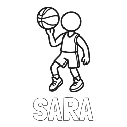 Online izdelana pobarvanka - Pobarvanka imena SARA in otroška pobarvanka košarkarja