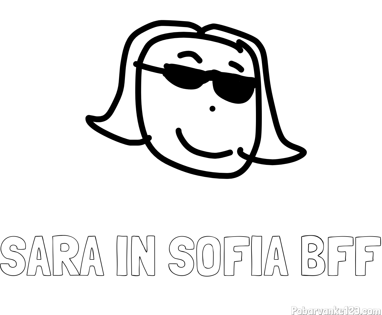 Pobarvanka imena SARA IN SOFIA BFF in KUL MAMI