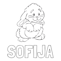 Online izdelana pobarvanka - Pobarvanka imena SOFIJA in pobarvanka zajčka