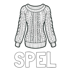 Online izdelana pobarvanka - Pobarvanka imena ŠPEL in pobarvanka ženskega puloverja