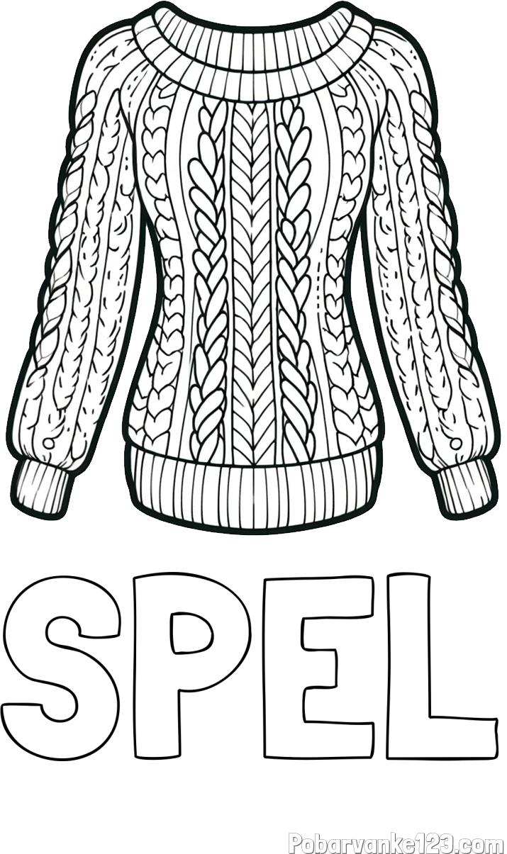 Pobarvanka imena ŠPEL in pobarvanka ženskega puloverja