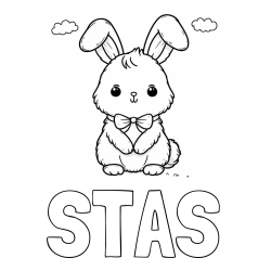 Online izdelana pobarvanka - Pobarvanka imena STAŠ in pobarvanka prikupnega zajčka