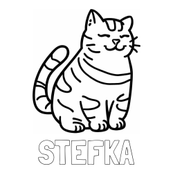 Online izdelana pobarvanka - Pobarvanka imena ŠTEFKA in pobarvanka debelušne mačke