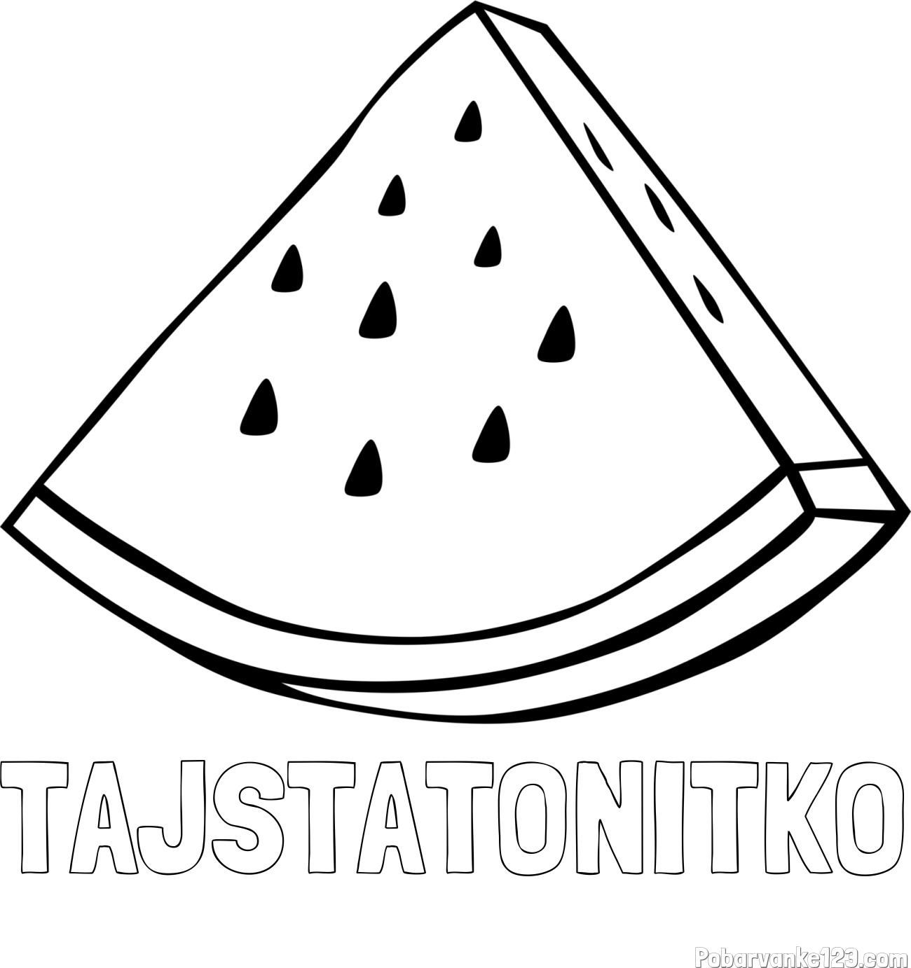 Pobarvanka imena TAJSTATONITKO in pobarvanka lubenice