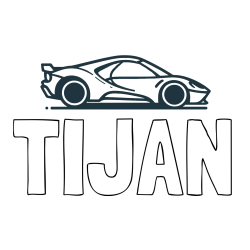 Online izdelana pobarvanka - Pobarvanka imena TIJAN in otroška pobarvanka dirkalnega avtomobila