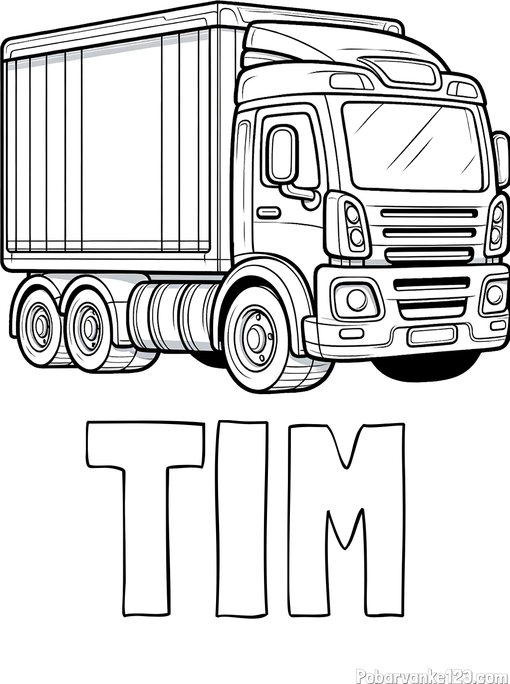 Pobarvanka imena TIM in pobarvanka velikega tovornjaka