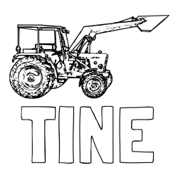 Online izdelana pobarvanka - Pobarvanka imena TINE in pobarvanka starega traktorja