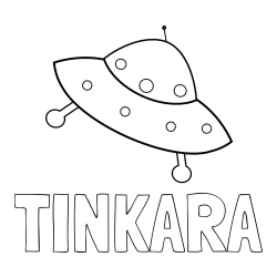 Online izdelana pobarvanka - Pobarvanka imena TINKARA in otroška pobarvanka vesoljskega plovila