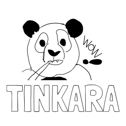 Online izdelana pobarvanka - Pobarvanka imena TINKARA in pobarvanka “Prestrašena panda”