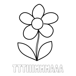 Online izdelana pobarvanka - Pobarvanka imena TTTIIIMMMAAA in pobarvanka lepe cvetlice