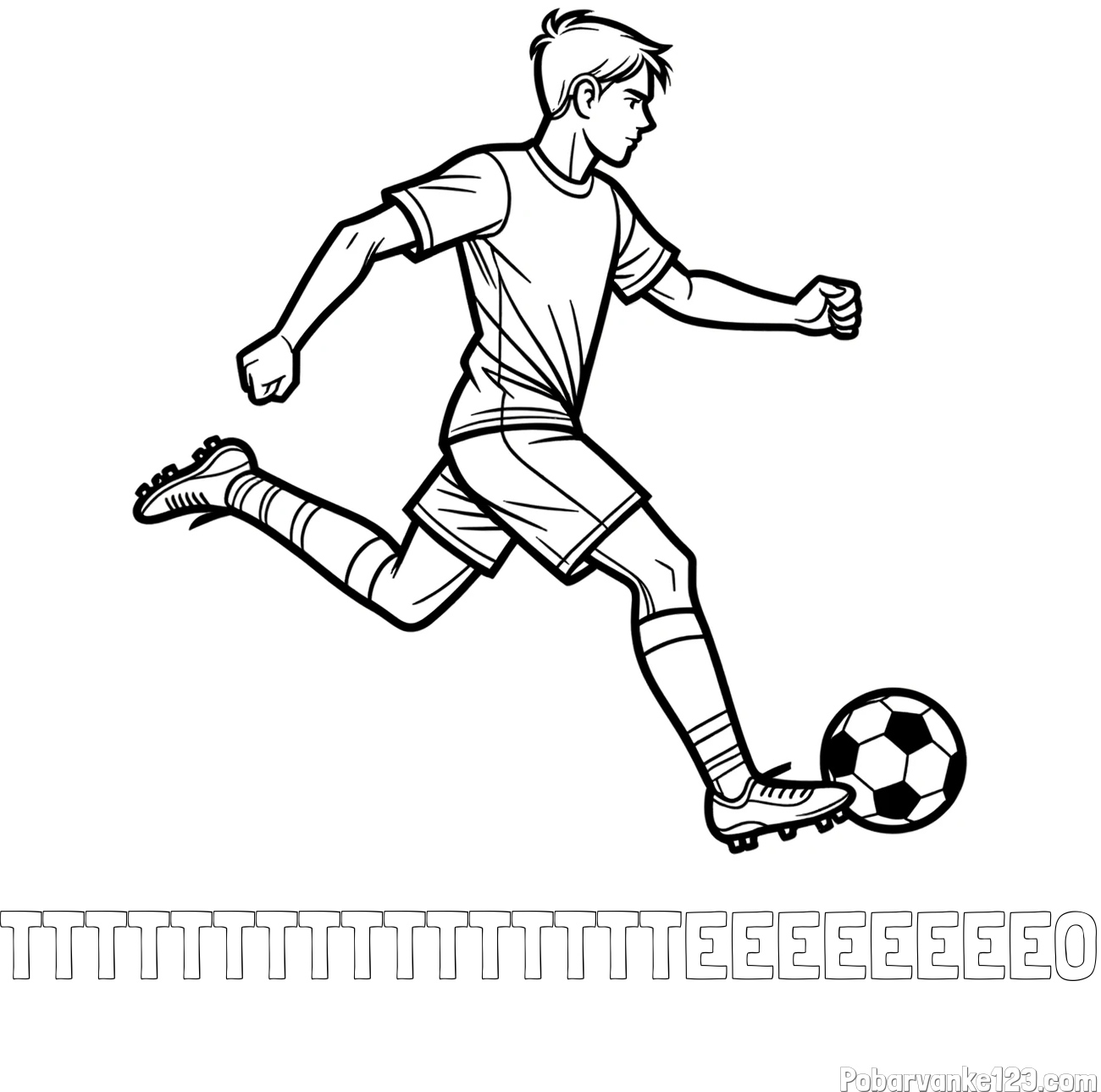 Pobarvanka imena TTTTTTTTTTTTTTTTEEEEEEEEO in pobarvanka nogometaša v napadu