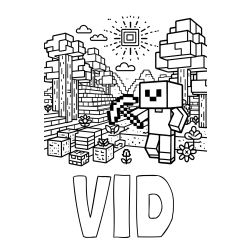 Online izdelana pobarvanka - Pobarvanka imena VID in pobarvanka Minecraft sveta