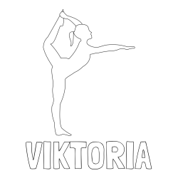 Online izdelana pobarvanka - Pobarvanka imena VIKTORIA in pobarvanka baletke med ogrevanjem