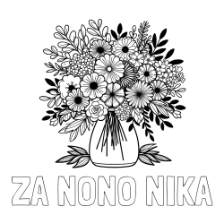 Online izdelana pobarvanka - Pobarvanka imena ZA NONO NIKA in pobarvanka veliekga šopka rož