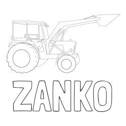 Online izdelana pobarvanka - Pobarvanka imena ŽANKO in traktor 2