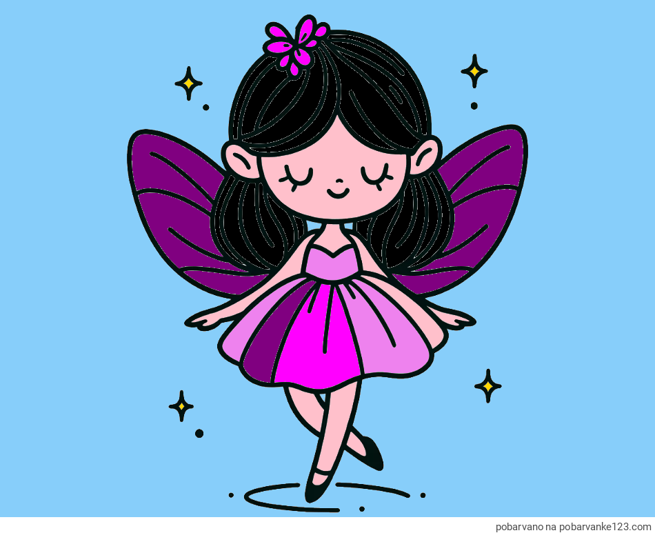 POBARVANA POBARVANKA - Enostavna pobarvanka čarobne vile