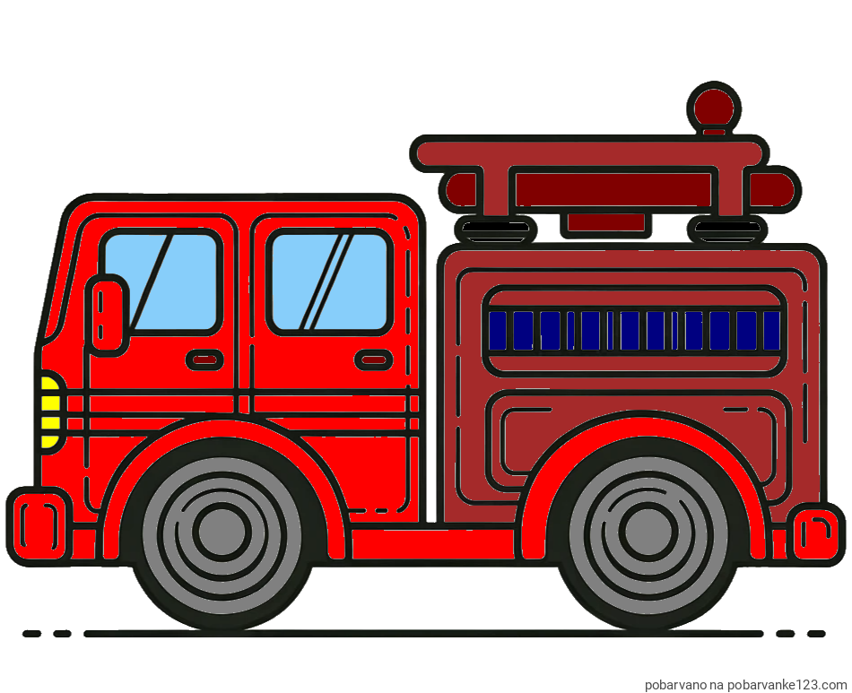POBARVANA POBARVANKA - Lepa pobarvnak gasilskega avta