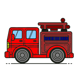 Pobarvana pobarvanka - Lepa pobarvnak gasilskega avta