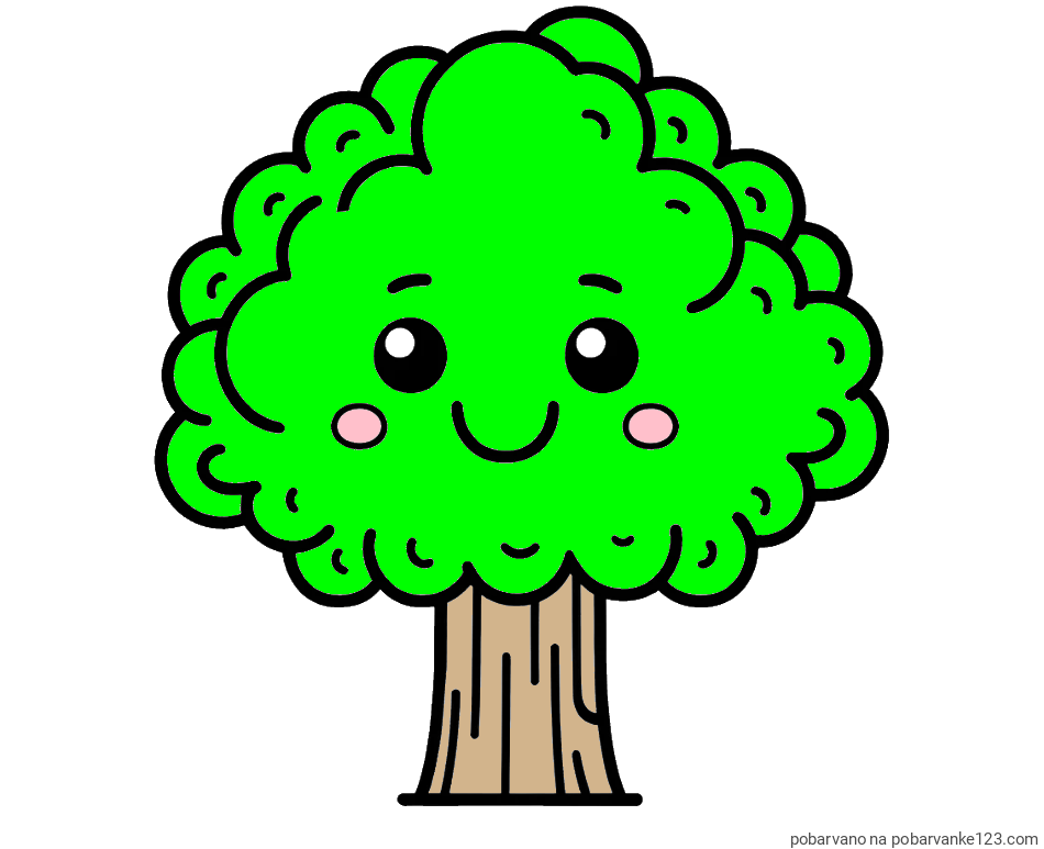POBARVANA POBARVANKA - Otroška pobarvanka drevesa
