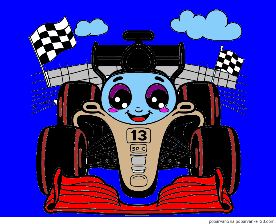 POBARVANA POBARVANKA - Otroška pobarvanka FORMULA 1
