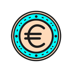 Pobarvana pobarvanka - Pobarvanka evrskega kovanca