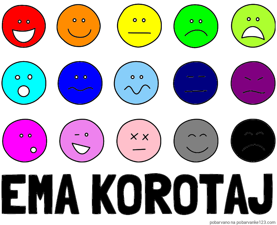 POBARVANA POBARVANKA - Pobarvanka imena EMA KOROTAJ in pobarvanka smeškov