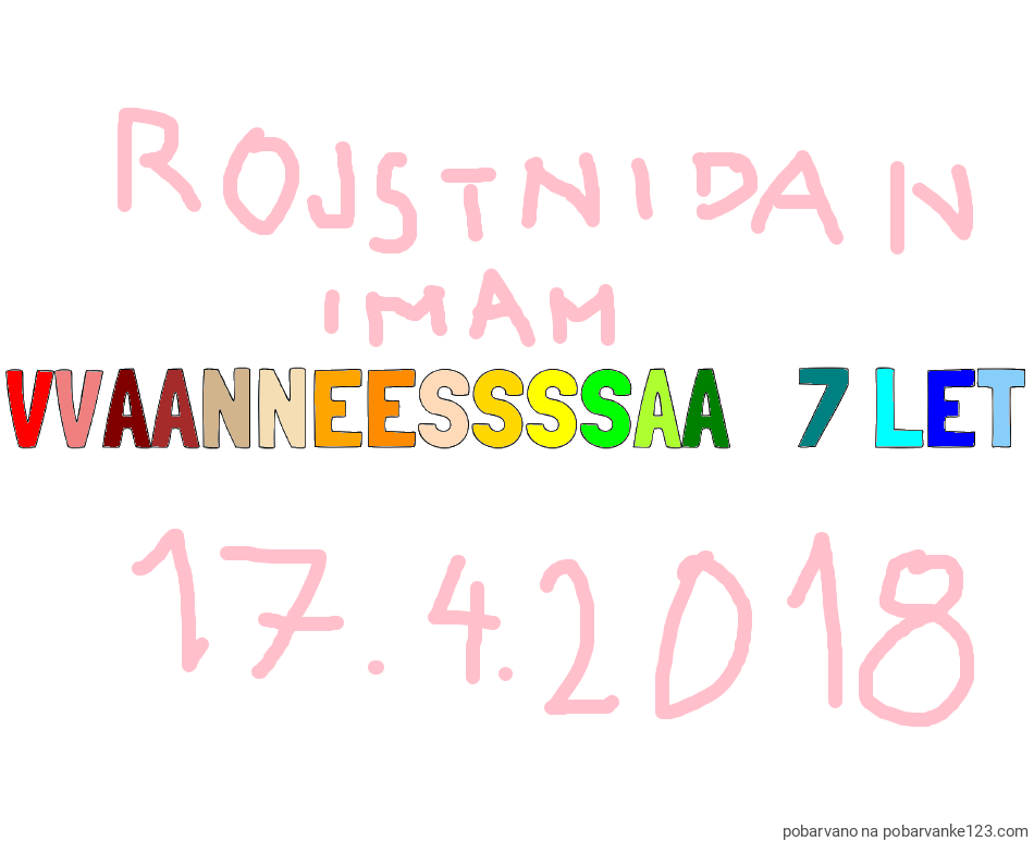 POBARVANA POBARVANKA - Pobarvanka imena VVAANNEESSSSAA   7 LET