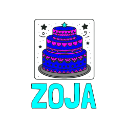 POBARVANA POBARVANKA - Pobarvanka imena ZOJA in pobarvanka slastne torte