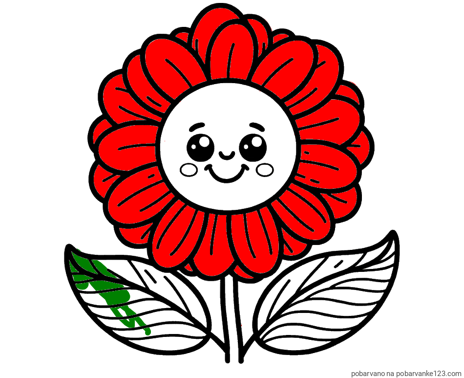 POBARVANA POBARVANKA - Pobarvanka ljubke in nasmejane rože