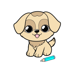 Pobarvana pobarvanka - Pobarvanka prikupnega kužka