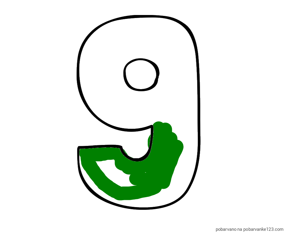 POBARVANA POBARVANKA - Pobarvanka številke devet (9)