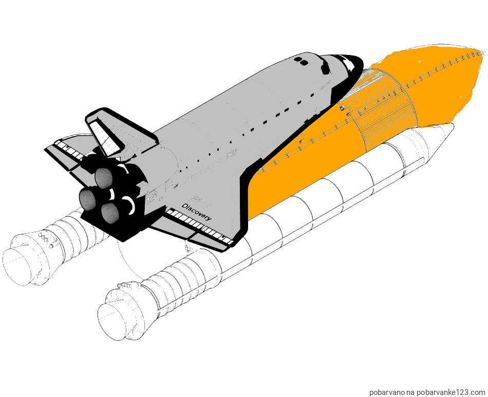 POBARVANA POBARVANKA - Pobarvanka vesoljskega plovila Space Shuttle Discovery 3 v letu
