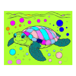 POBARVANA POBARVANKA - Pobarvanka želve v morju
