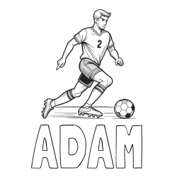 Online izdelana pobarvanka - Pobarvanka imena ADAM in pobarvanka nogometaša
