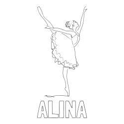 Pobarvanka imena ALINA in pobarvanka ljubke baletke
