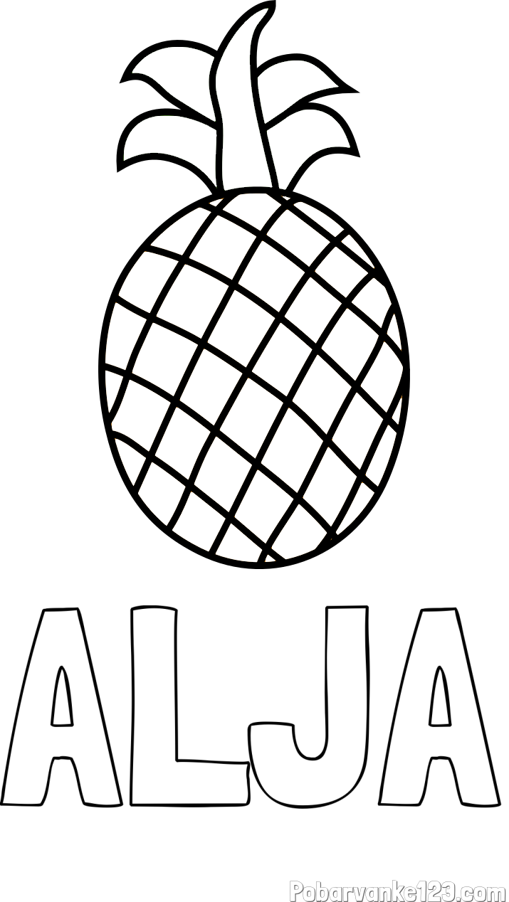 Pobarvanka imena ALJA in pobarvanka ananasa