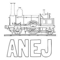 Online izdelana pobarvanka - Pobarvanka imena ANEJ in pobarvanka realistično upodobljene lokomotive