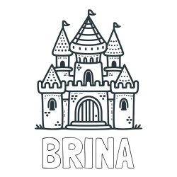 Online izdelana pobarvanka - Pobarvanka imena BRINA in otroška pobarvanka gradu