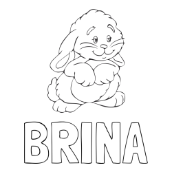 Online izdelana pobarvanka - Pobarvanka imena BRINA in pobarvanka zajčka