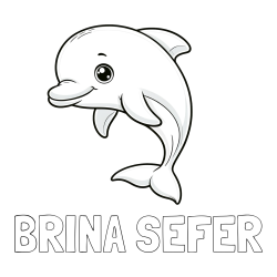 Online izdelana pobarvanka - Pobarvanka imena BRINA ŠEFER in otroška pobarvanka ljubkega delfina