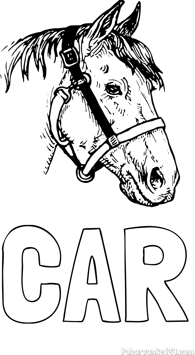 Pobarvanka imena ČAR in konjska glava